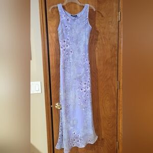 Lilac/Purple Floral Long Maxi Dress